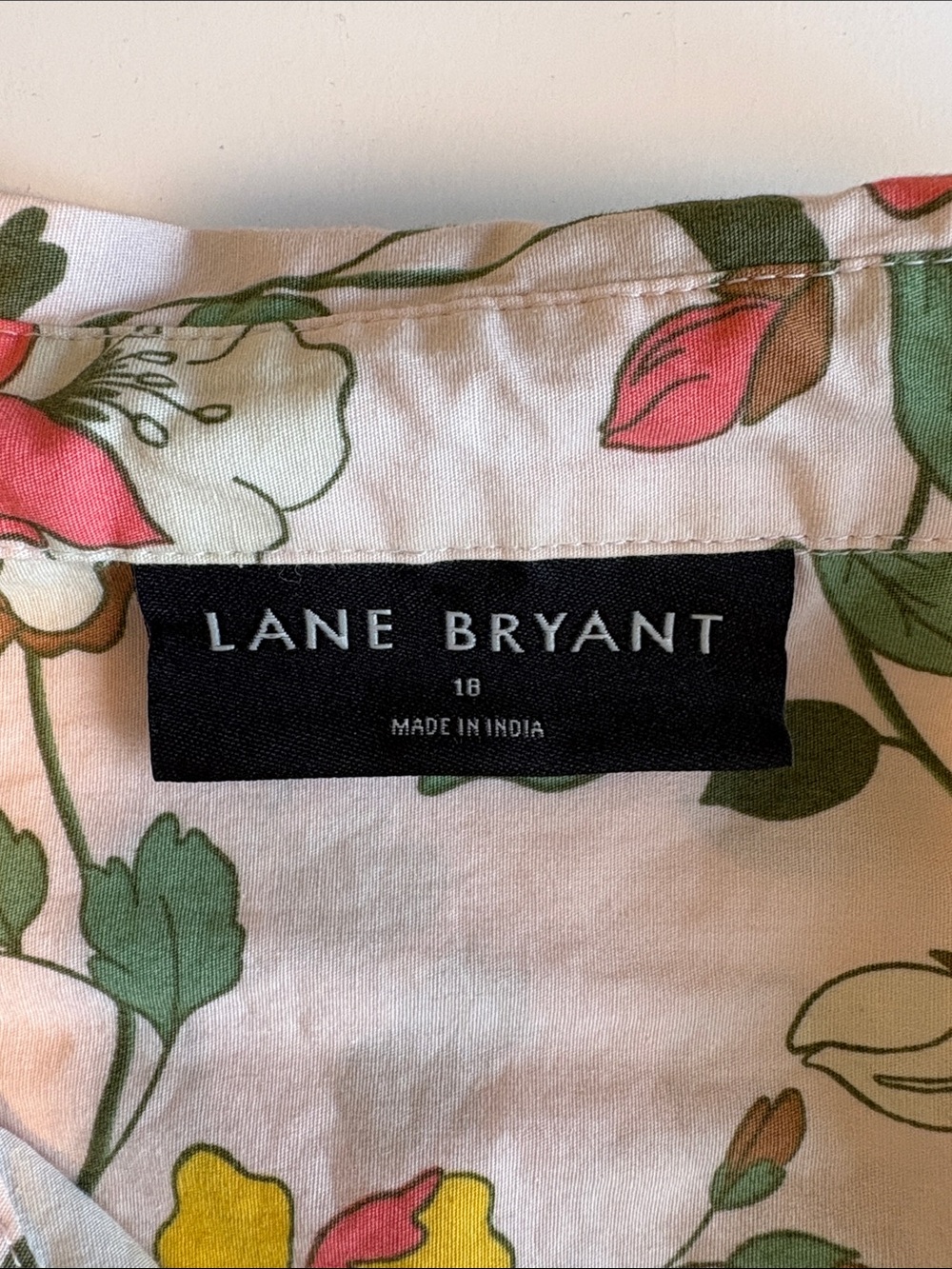 Lane Bryant Cottage Floral Belted Button-Up Shirt Dress Boho Pink 18 - Picture 7 of 8